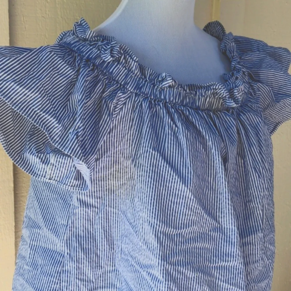 Rachel Roy Erla Seersucker Off-the-Shoulder Top - Picture 4 of 8